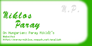 miklos paray business card